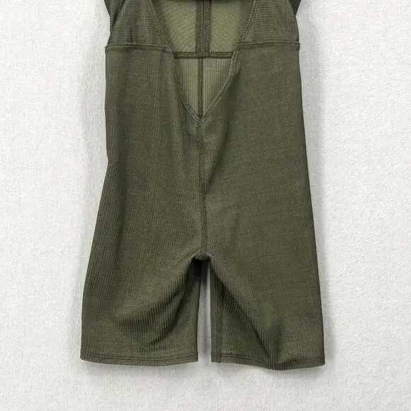 TWENTY MONTREAL Colorsphere Rib Romper XS Olive Biker Unitard Criss Cross Back - Picture 9 of 10